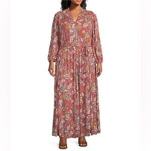 Nurture by Westbound Woman 3/4 Sleeve Floral Maxi Dress